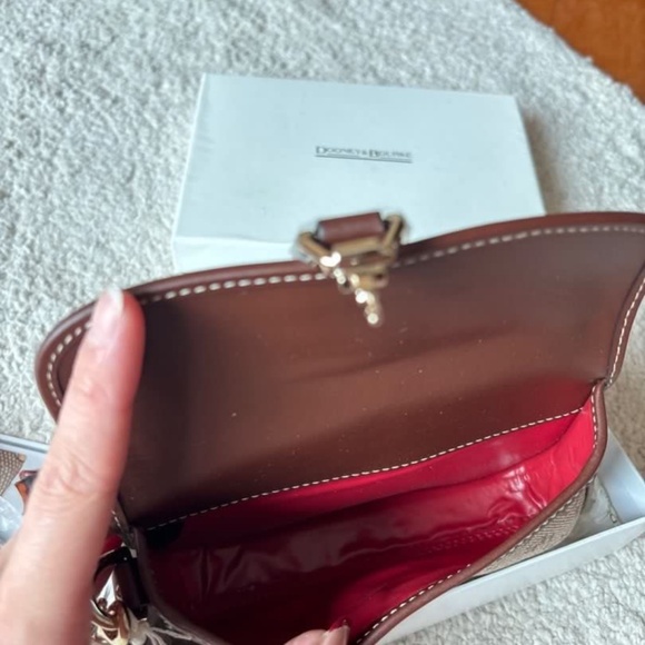 NWT Dooney & Bourke Brown and Tan Monogram Women's Wristlet - Picture 3 of 3